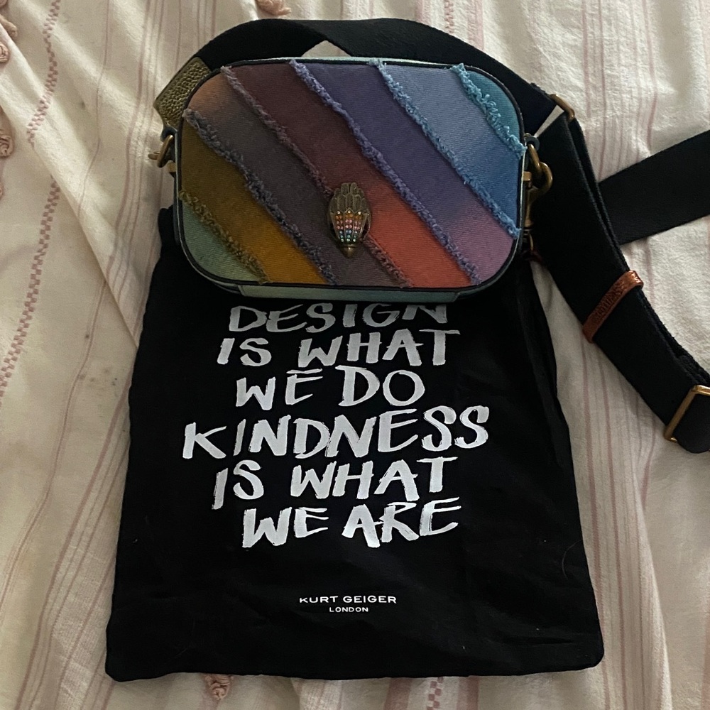 Kurt Geiger Rainbow Striped Crossbody Bag